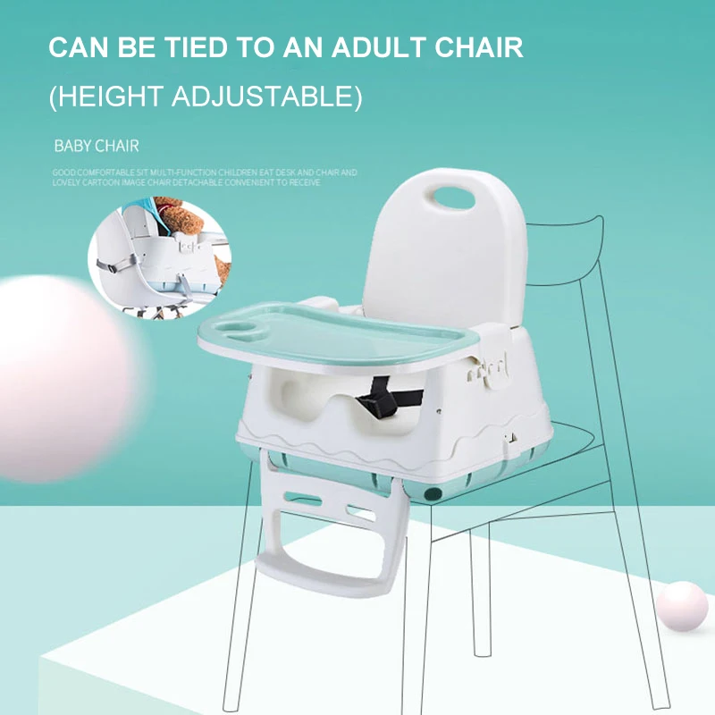 New Baby Adjustable Dinner Chair Cute Simple Durable Safety Seat Environmental Protection PP Children Indoor Outdoor Highchair
