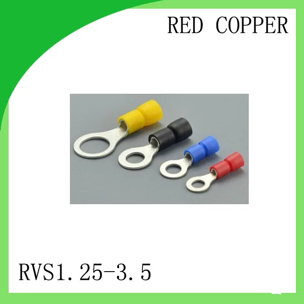 

red copper 1000 PCS RVS1.25-3.5 Cold Pressed Terminal Connector Suitable for 22AWG - 16AWG Cable lug