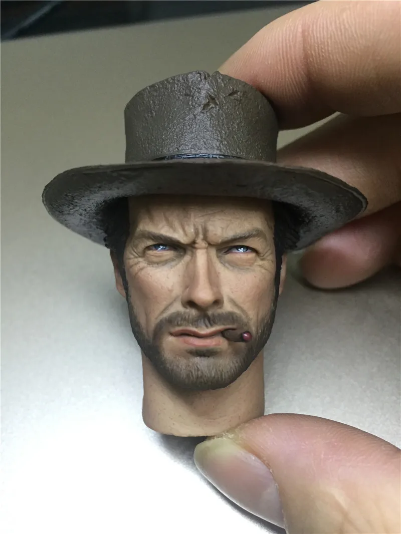 Eastwood Cowboy Male Head Scuplt 1//6 Scale For DIY 12 inch Hottoys Action Figure