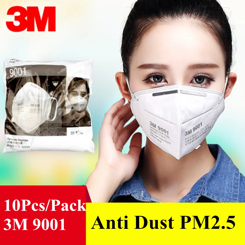 

10Pcs 3M 9001 KN90 Dust Masks Respirator Anti-dust PM2.5 Industrial Construction Pollen Haze Gas Family & Pro Site Protection