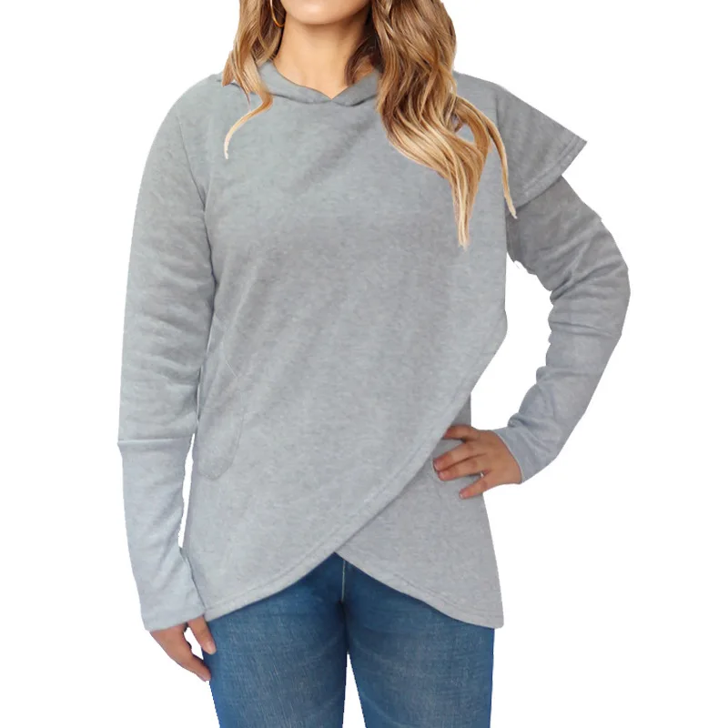 Mr.nut 2019 spring new women's personality long-sleeved hooded pullover slim loose sports hoodie