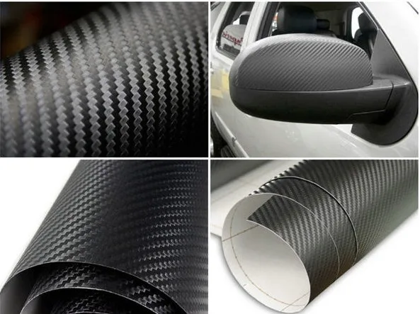 20''X60&quot 3D Black Professional Grade Carbon Fiber Vinyl Wrap Air Release Bubble Free Car Styling |