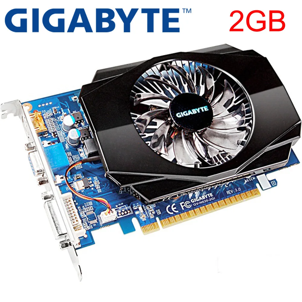Оригинальная Видеокарта GIGABYTE GT630 2 Гб 128 бит GDDR3 графические карты для nVIDIA VGA Geforce GT