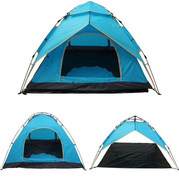 

Double layer Waterproof Outdoor Foldable Tent Camping Hiking Travel Tent Camping Tents Ultralight For 3-4 Person Mat