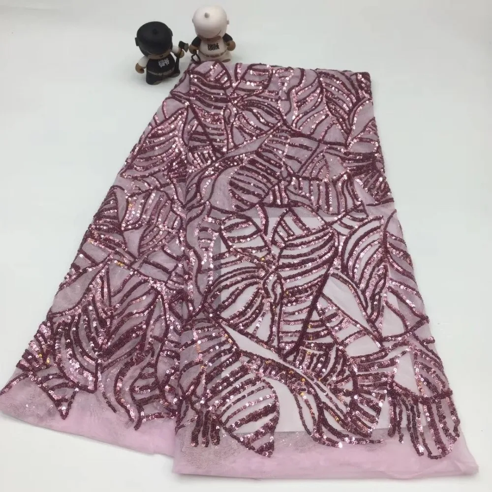 

Embroidered JIANXI.C-4926 High Quality African Lace Fabric with sequins nigerian french mech lace fabric
