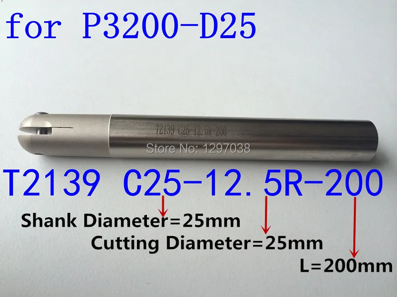 T2139 C25 12.5R 200 Insertable Ball End fine Milling Cutter Tools,CNC
