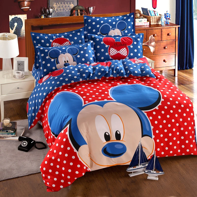

Disney Blue Mickey Mouse Duvet Cover Set 3 or 4 Pieces Double Single Size Bedding Set for Children Birthday Gift Bedroom Decor