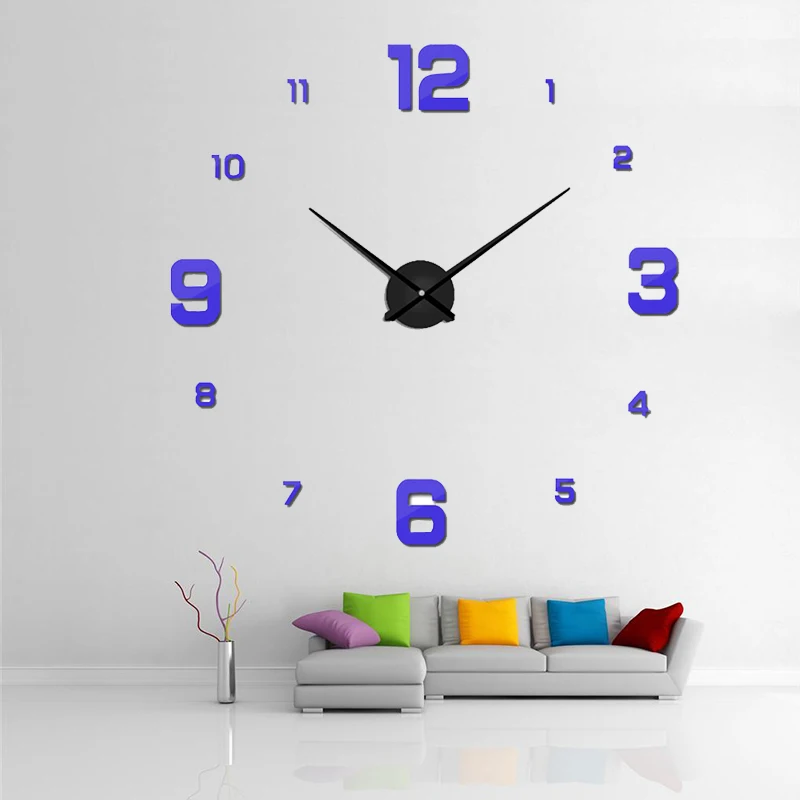 

wall clock quartz watch reloj de pared modern design large decorative clocks Europe acrylic stickers living room clok 2018 hot