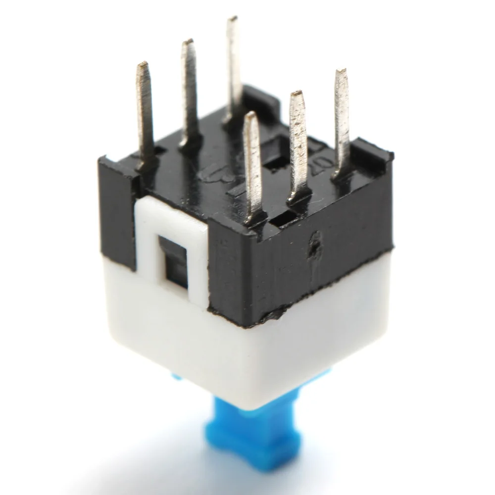 30pcs/lot Square 7x7x12mm 6 Pin DPDT Mini Push Button Self locking