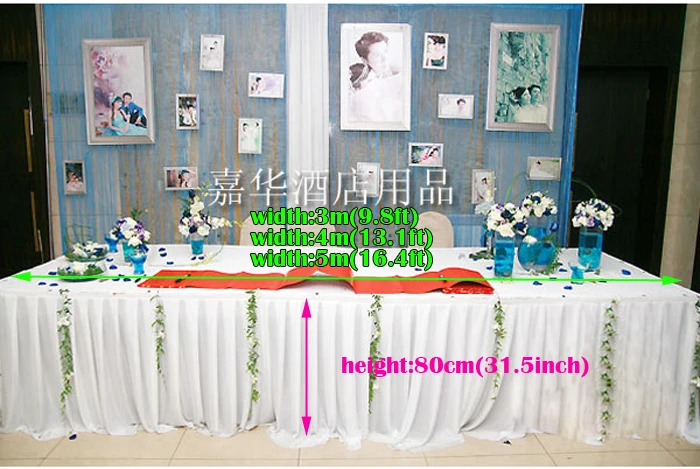 

Luxury Wedding suppiles ice silk table skirt wedding banquet outdoor table cloth (can customize color and size as you want)