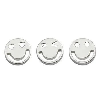 

Beadsnice 925 Sterling Silver Happy Face Charms Tiny Smiley Face BeadsBracelet Spacers Round Metal Beads Findings ID35643