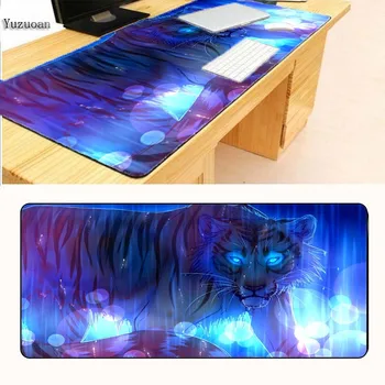 

Yuzuoan Art Tigers Speed Keyboard Lock Edge Mouse Pad Rubber Mat Computer Gaming Mousepad Gamer for Large Table Cup Mouse Mat