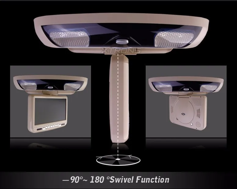 Perfect 9" Digital Screen Beige Color Car Roof DVD Flip Down Car DVD Roof Monitor Car DVD with 2 IR Headphones (Black & Grey Optional) 3