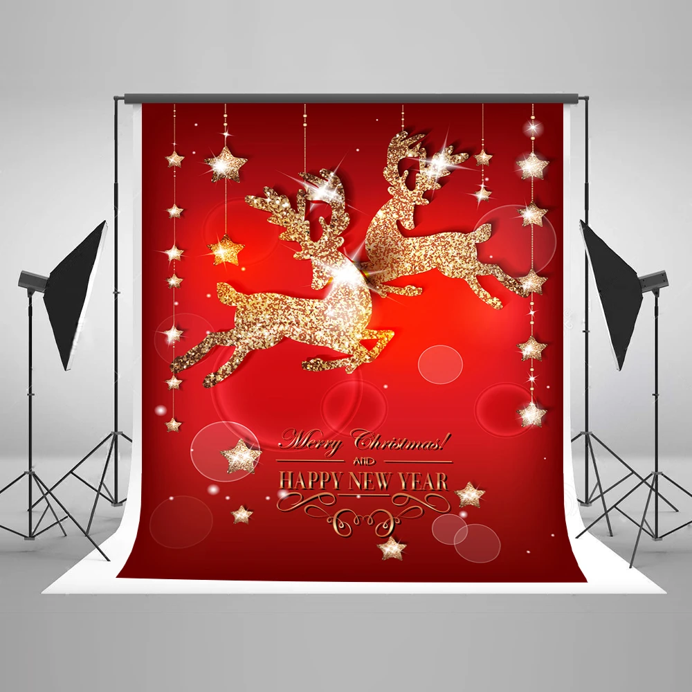 Kate красный фотографии фонов Рождество Золотой Лось новорожденный фотостудия хлопок можно стирать со звездой фотографии