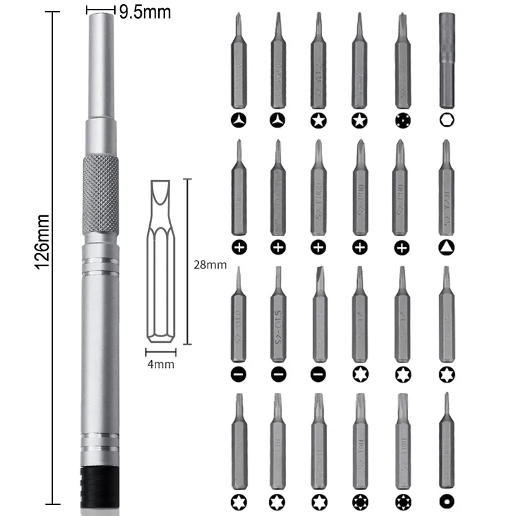 25 шт. Набор прецизионных отверток Мини магнитный Набор отверток для телефона ПК Ремонт камеры разборные инструменты