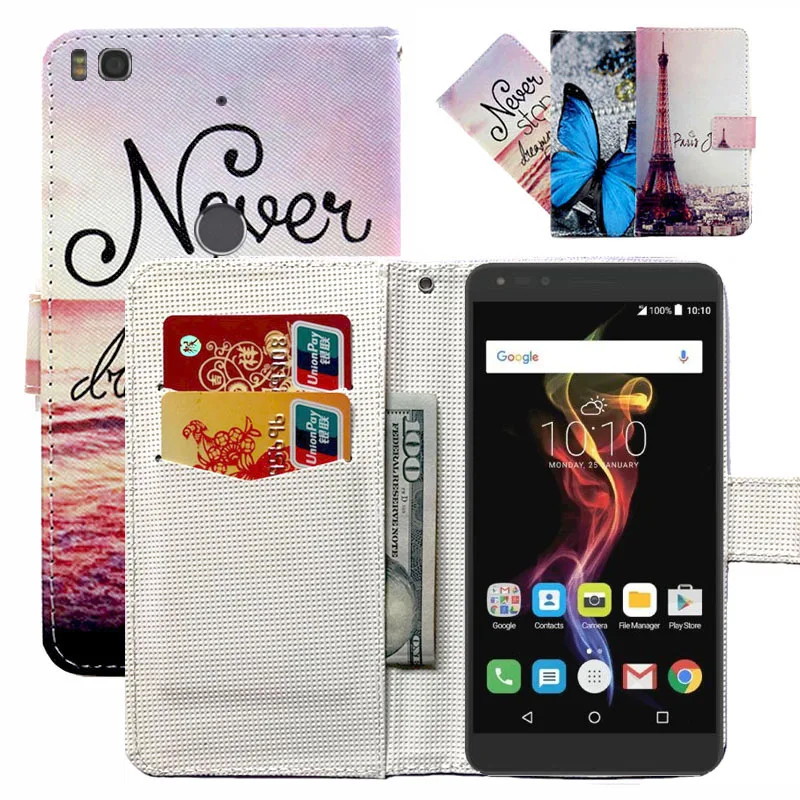 

Fashion 11 Colors Cartoon Painting PU Leather Magnetic clasp Wallet Cover For Alcatel POP 4 6" 7070X Case