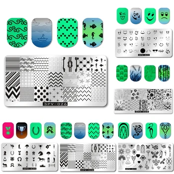 

1Pcs Ocean Element Rectangle Nail Art Stamping Plates Image Stamping Nail Art Stencils Manicure Template Stamp Tools