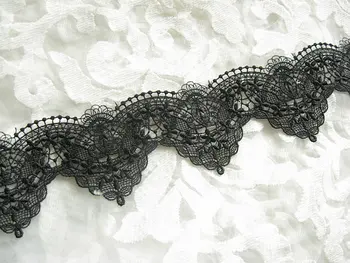 

wedding decoration Black Lace Trim, antique , venice lace, Embroidered , bra lace, retro lingerie, crocheted lace10yards