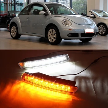 

car flashing 2pcs DRL For Volkswagen Beetle 2006 2007 2008 2009 2010 LED Car DRL daytime running light Fog lamp With Turn Signal