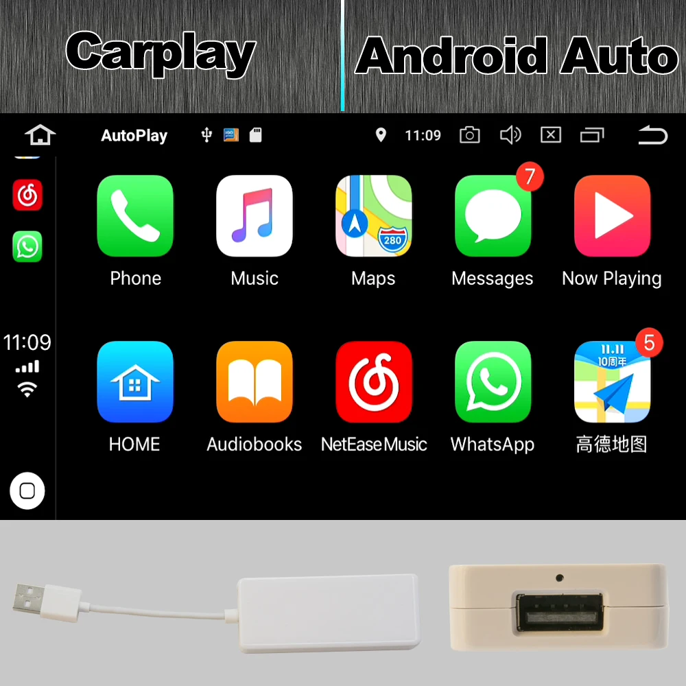 USB CarPlay Adapter for Android Car DVD Player headunit with Android