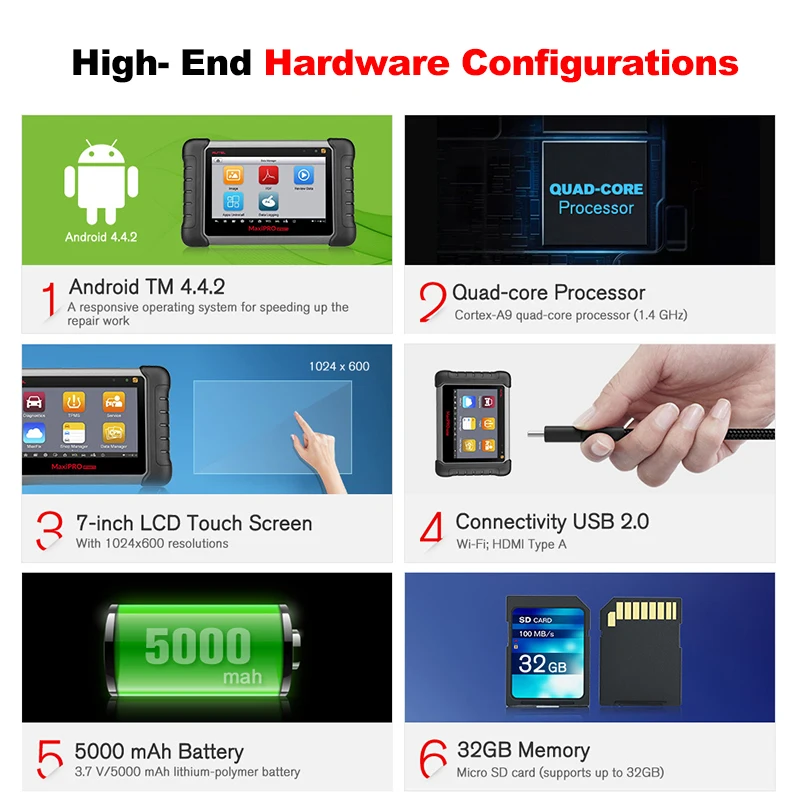 Autel MaxiPRO MP808TS диагностический инструмент Автомобильный сканер Bluetooth WIFI TPMS