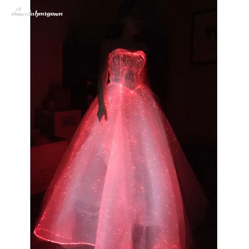 Роскошный яркий светильник из волокна, свадебное платье принцессы, фантастическое модное свадебное платье