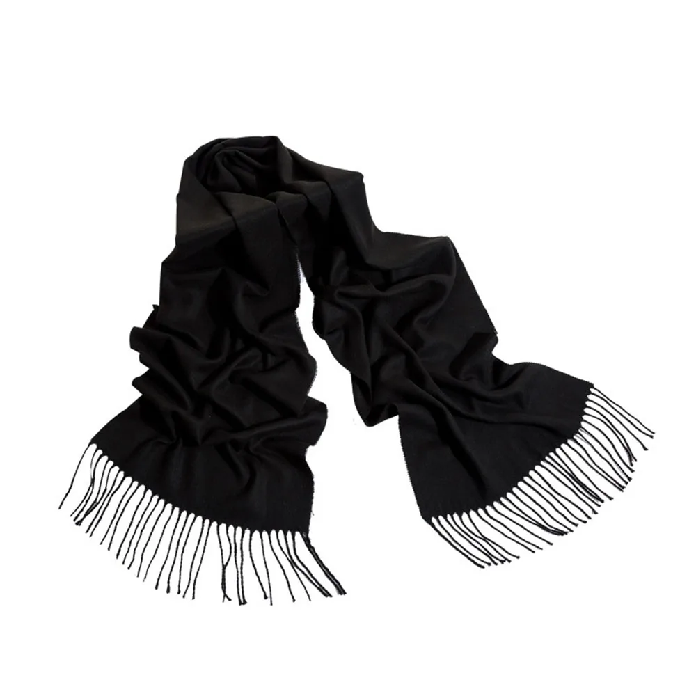 AudWhale Winter Women Hair Scarf Cashmere Warm Women Scaeves Shawls Foulard Fashion Solid Tassel Pashmina Scarf For Women
