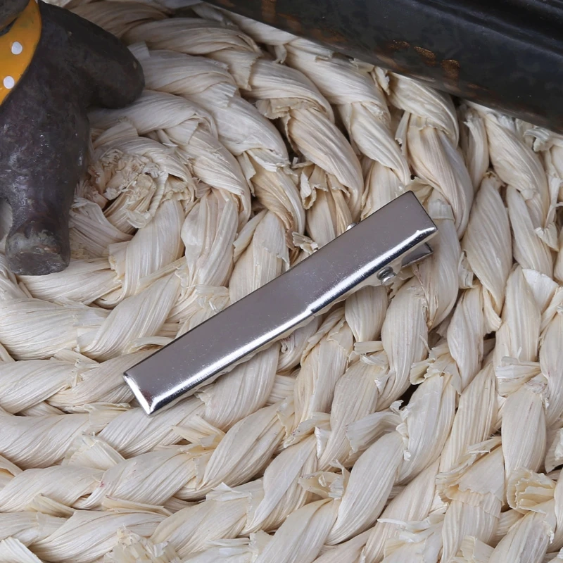 50Pcs Flat Single Prong Alligator Clips DIY Barrette Teeth Hair Clips Utility