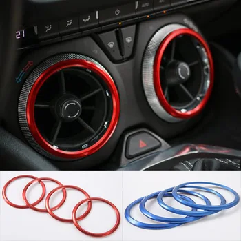 

Newest Front Air Condition Vent Trim Frame Cover Interior Styling Aluminum Alloy For Chevrolet Camaro 2016 Up Free Shipping
