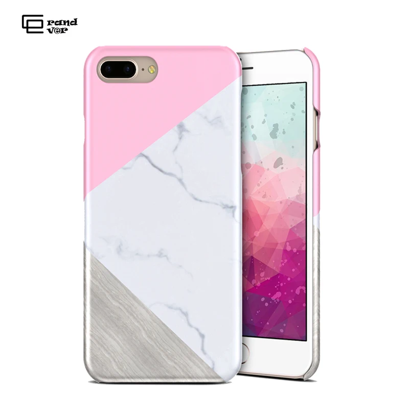 

Fashion Marble Phone Cases For iphone 7 6 6s Plus New Fashion Geometric Splice Contrast color Funny Stone Back Cover