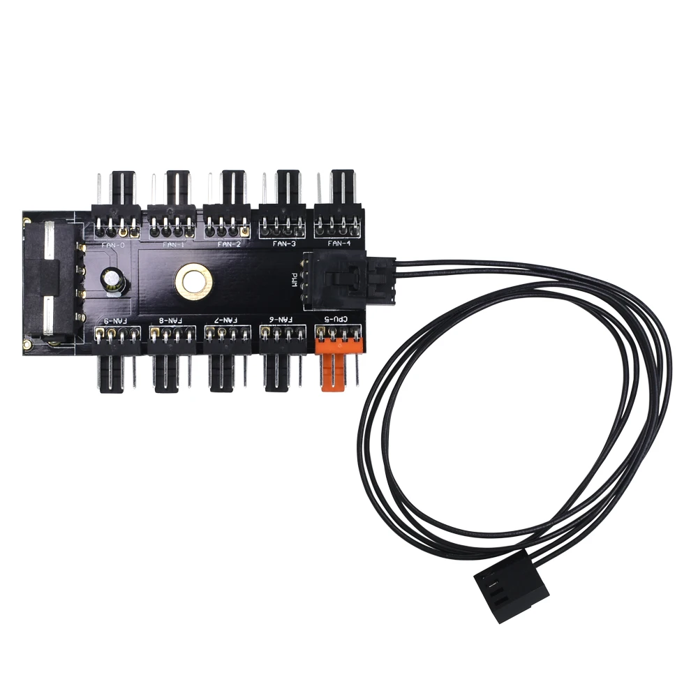 TISHRIC 2017 Black PC 1 to 10 4Pin Molex Cooler Cooling Fan Hub Splitter Cable PWM 12V 4Pin Power Supply Adapter For Mining