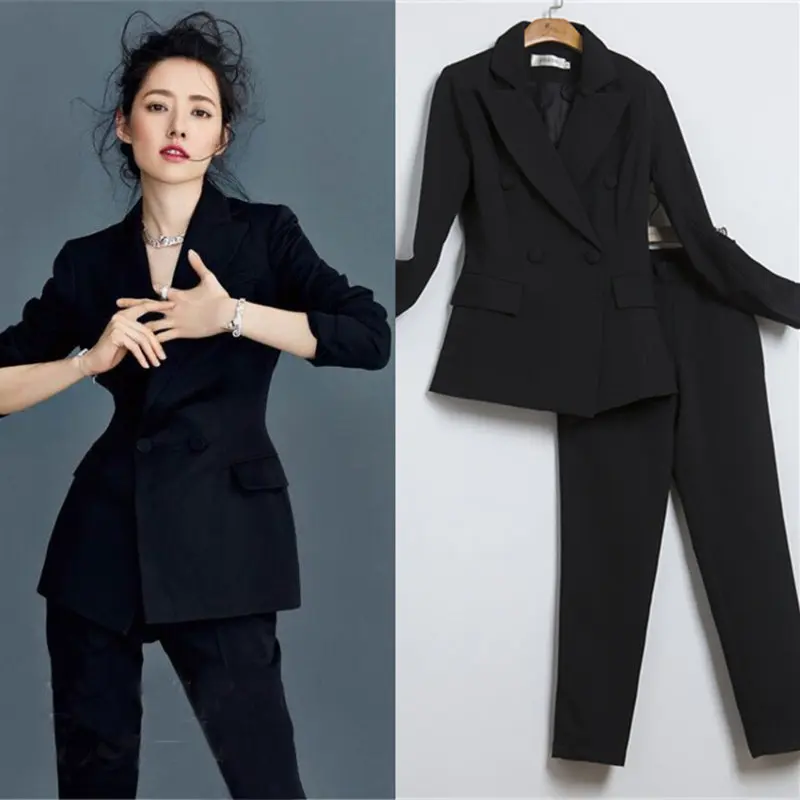 Black Friday Women white Slim Pant Suits Female suit dress Notch Lapel Women's Business Office Tuxedos Jacket+Pants Ladies Suit