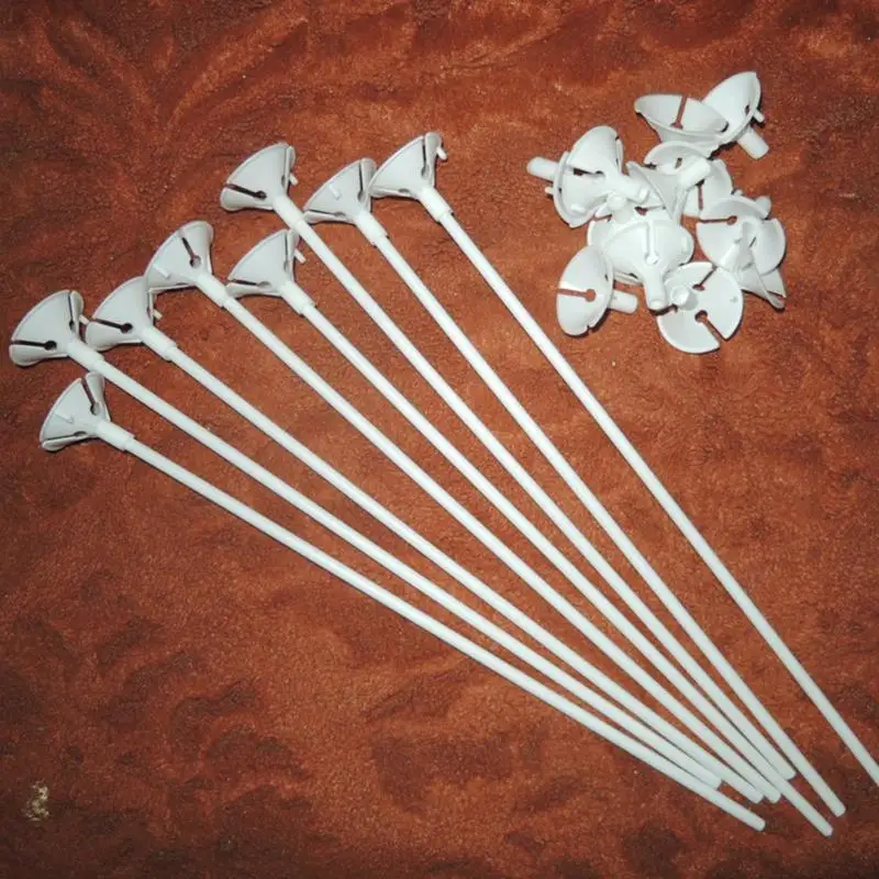

100sets/lot 32cm latex Balloon Stick white PVC rods for Supplies Balloons Holder Sticks with cup party decoration accessories