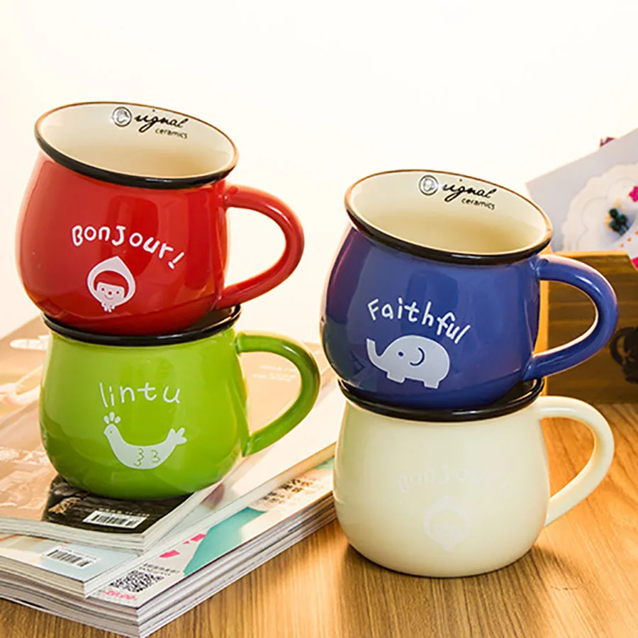 ElaTany Permen Susu Mug 350 ML Lucu Cangkir Kopi Jus Buah Teh Mug