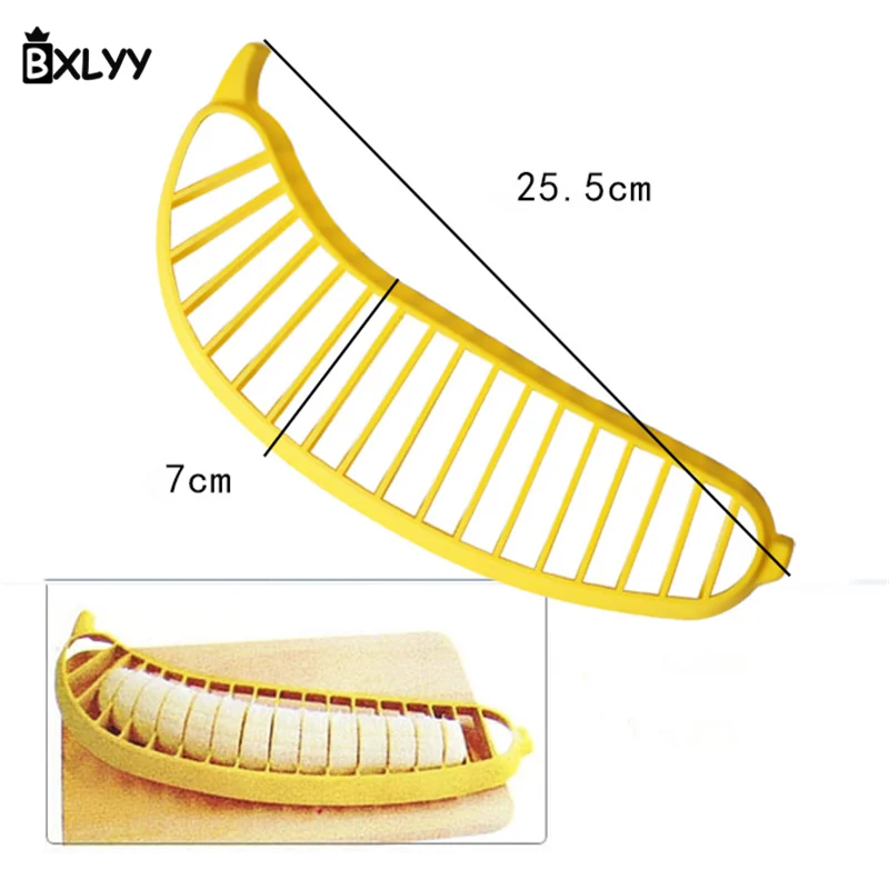 Bxlyy Горячая Кухня Пластик слайсер банана гаджет дома овощерезка Кухня аксессуары из нержавеющей стали, для бананов Slicer.7z