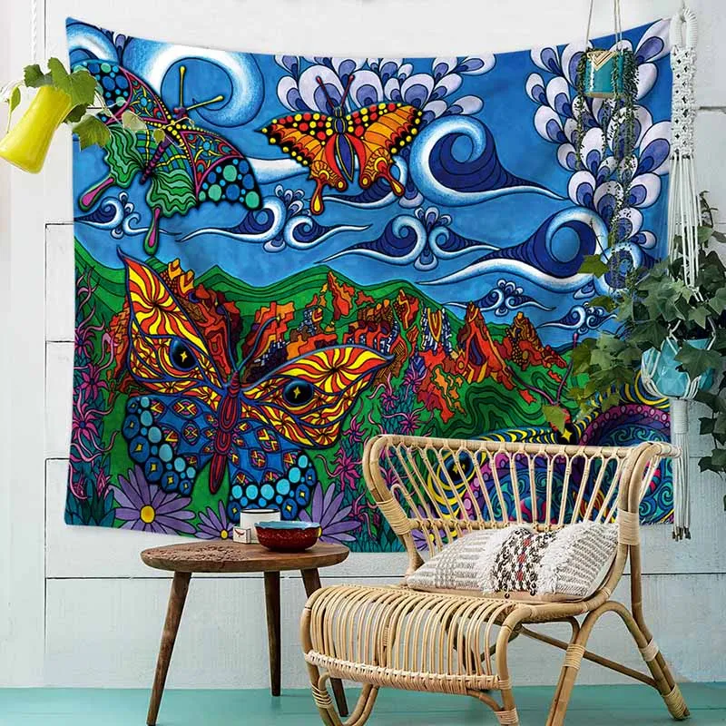 

Mandala Hippie Bohemian Tapestry Wall Hanging Abstract Colorful Psychedelic Cool Home Decor Circle of Life for Bedroom 150*130cm