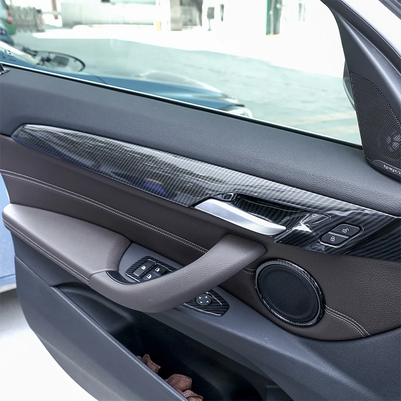 4 шт. углеродного волокна ABS хромированные дверные внутренняя ручка декоративные Панель Накладка для BMW X1 F48- для BMW X2 F47 авто