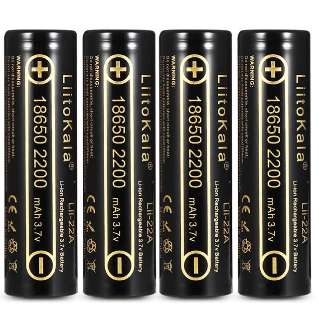 4 шт. аккумуляторные литий ионные батарейки 3 7 в 18650 2200 мАч|lithium battery|rechargeable batterybattery
