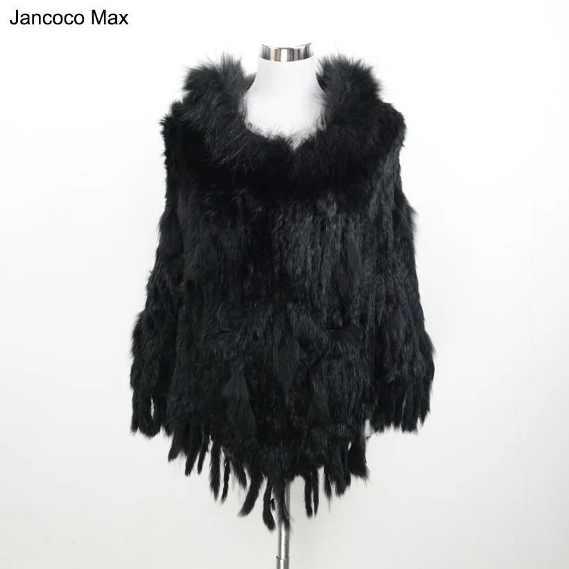 Jancoco Max оптовая/розничная продажа новинка женское Вязаное пончо из натурального