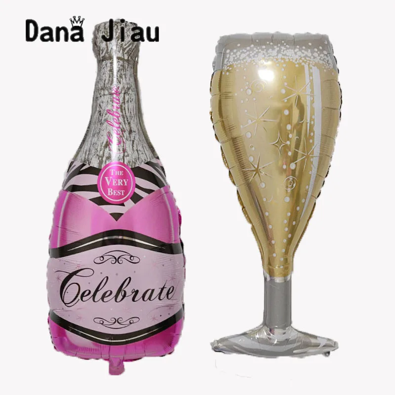

Pink Birthday Party wedding Foil Balloons Champagne Cup wine Bottle celebration balloon holiday summer Parties decoration