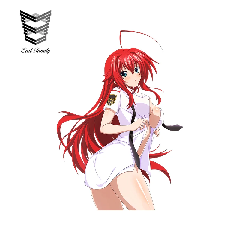 EARLFAMILY, сексуальные наклейки на автомобиль, для старшей школы, DxD Rias Gremory, 3D, для стайлинга автомобиля, виниловая наклейка на окна, стеклоочиститель, наклейка, аксессуары