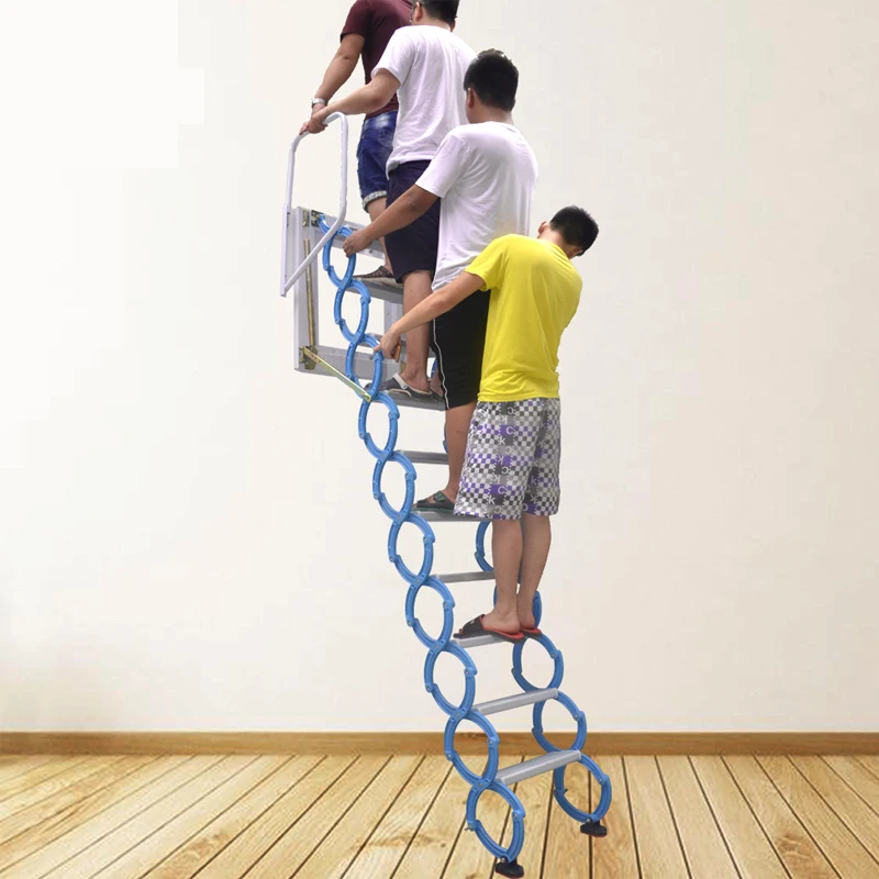  Manual Operated Wall Mounted Collapsible Ladder Foldable Loft External Staircase High Quality Fold 