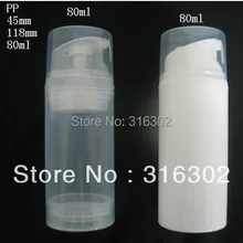 12 шт. 80 мл airles насос пластиковая бутылка 80 мл безвоздушный лосьон pp бутылка 30 мл 50 мл 100 мл 120 мл 150 мл