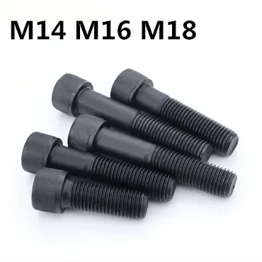 M14 M16 M18 DIN912 Шестигранная головка с шестигранной головкой, черный винт, Внутренний болт, шестигранные болты, крепеж для мебели
