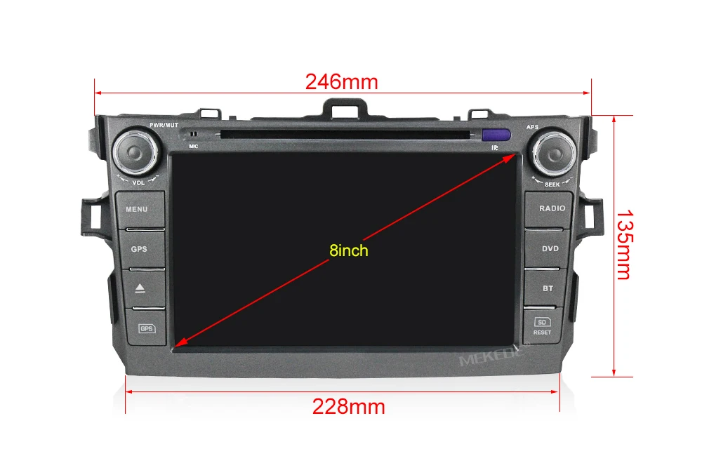 Cheap HD1080 8inch 2din android 8.1 system Car stereo head unit navigation GPS NAVI DVD player fit for toyota corolla 2007-2011 4