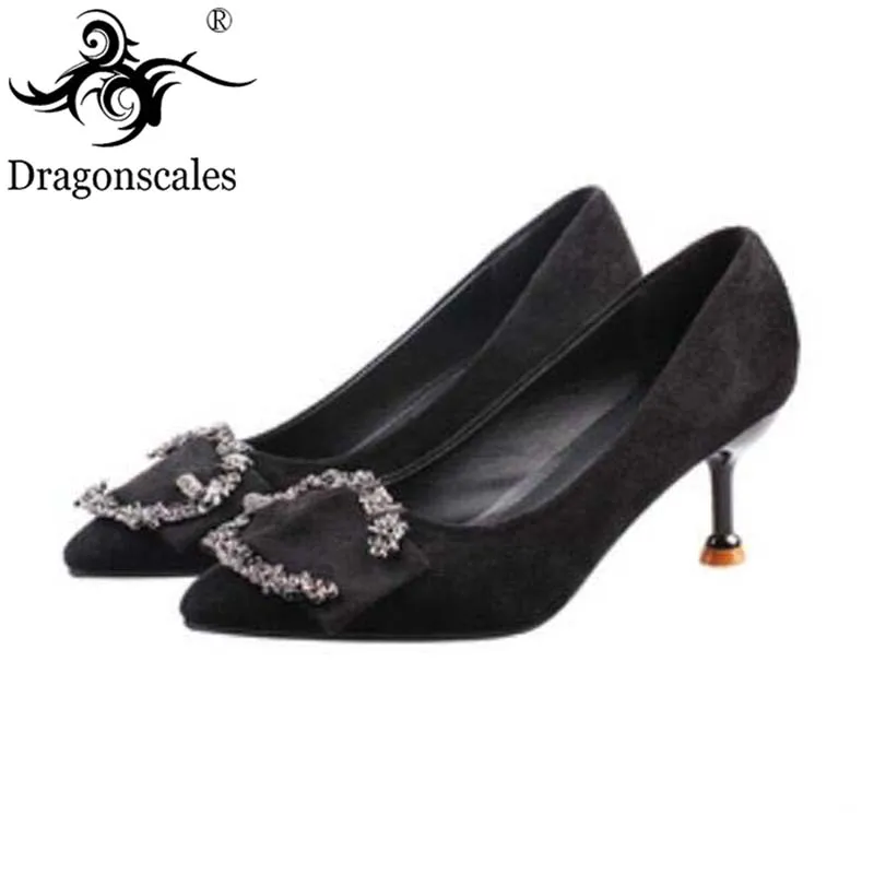 

2019 New Women's High-heeled Shoes Fashion Spring And Autumn High-heeled Pointed Shallow Mouth Trend Comfortable Women's Shoes
