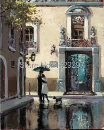 

Boulevard Hotel oil painting of Brent Heighton High quality canvas Reproduction Hand painted Romantic Art Paris Landscape