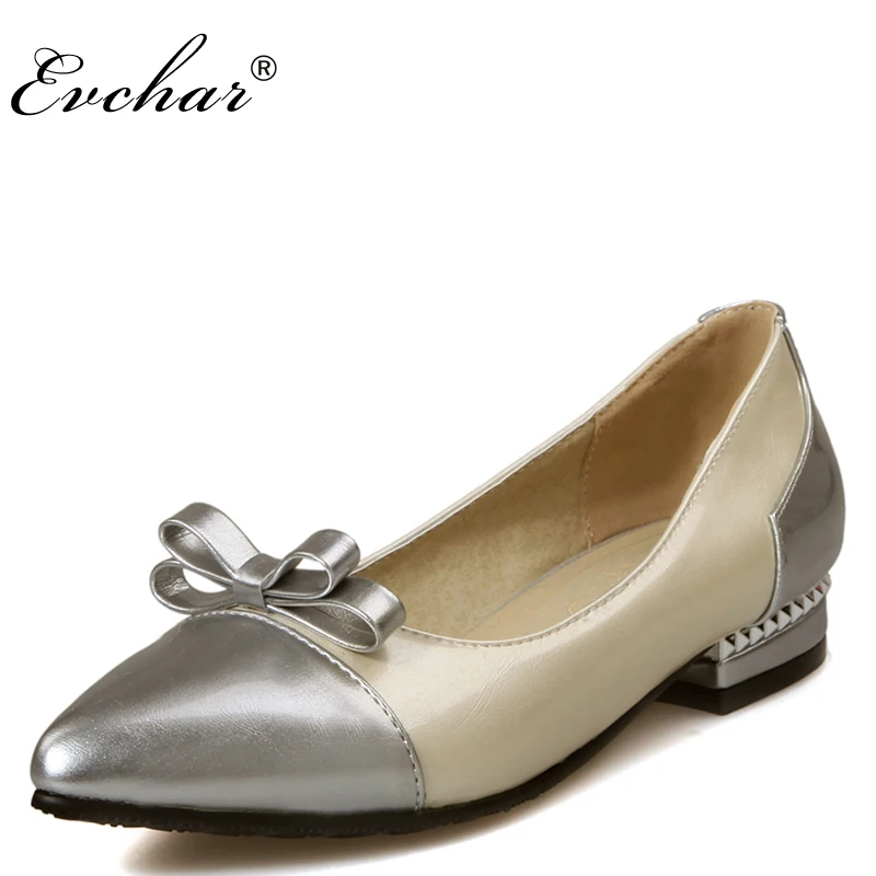 

Sweet style women shoes fashion Butterfly-knot Shallow Mouth women shoes low heels pumps pointed toe lady shoes size 31-48
