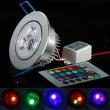 3W RGB Downlight AC85-265V Ceiling downlight Epistar LED ceiling lamp Recessed Spot light for home illumination Free shipping