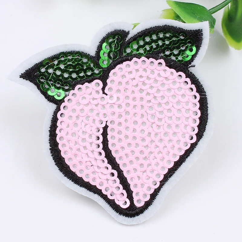 Pink Peach Iron On Applique Embroidered Patch Fabric Craft Sew Lot